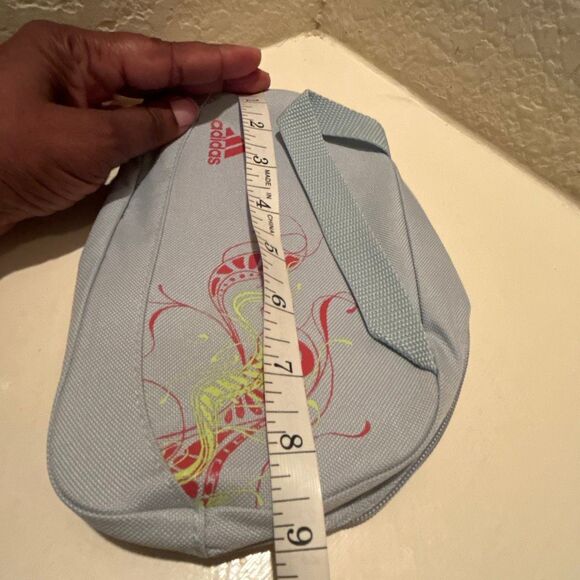 Adidas Adicolor Mini Bag Light Blue Cosmetic Case Pink Logo Sporty NEW - Picture 8 of 10